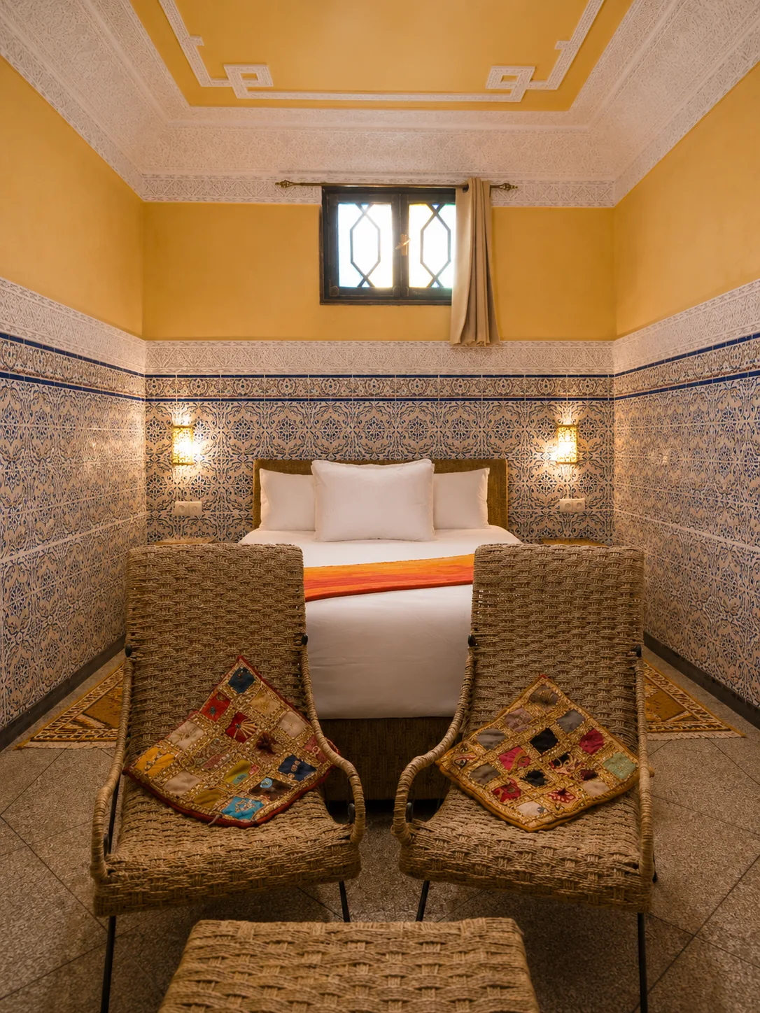 Yasmin double room at Riad Tasneem with traditional Moroccan decor