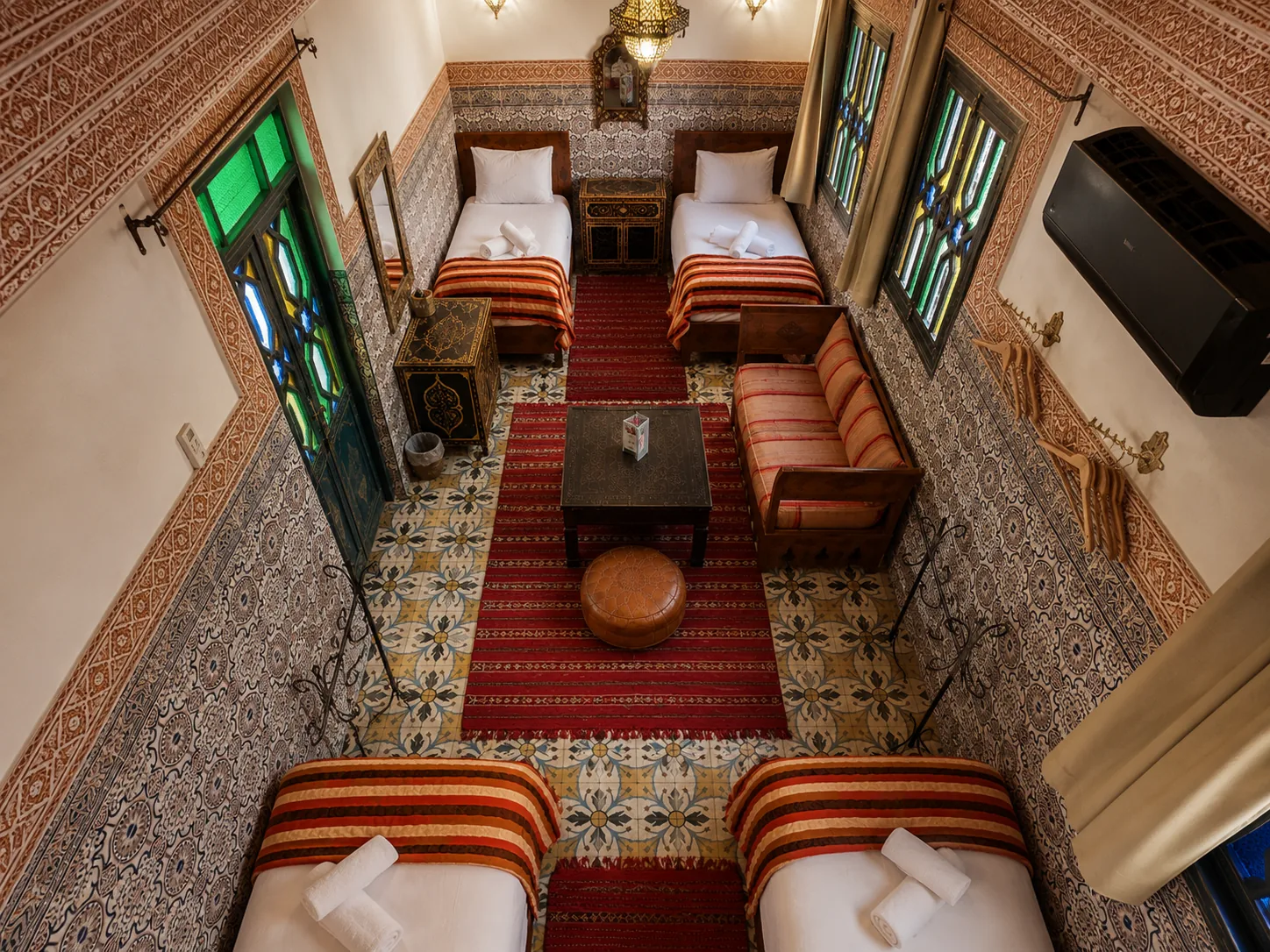 Decorative detail in the Zahra room at Riad Tasneem